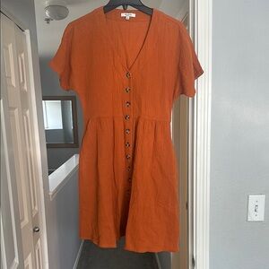 Madewell Orange Button-Down Dress - never worn, no tags, unfortunately